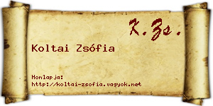 Koltai Zsófia névjegykártya